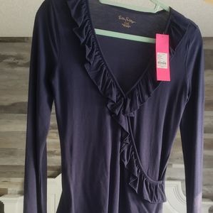 NWT Lilly Pulitzer Loreda top in True Navy, size XXS